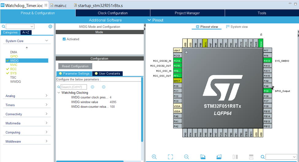 Stm32 Watchdog Timer Example